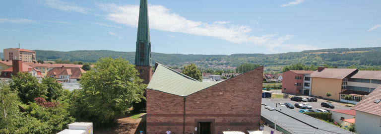 Kirche St. Michael Hammelburg von oben
